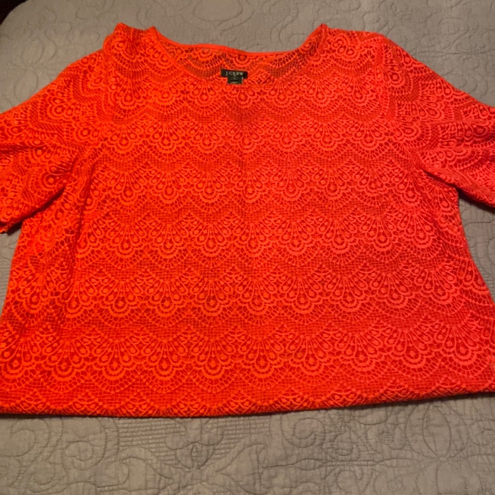 J Crew ladies orange top Size large
